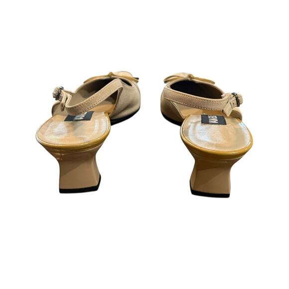 VANELi VAN ELi Beige 2 inch heel buckle sling back Shoes Kitten Heels Size 8M - Picture 9 of 16